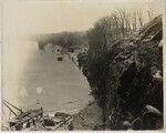 Photograph from Bank of Tennessee River and Workers Climbing Bank
