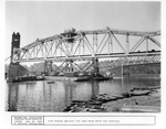 Railroad Bridge: 406-Foot Lift Span Being Moved Into Position by C. Quillen