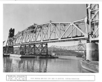 Railroad Bridge: 406-Foot Lift Span in Position, Looking Downsteam by C. Quillen